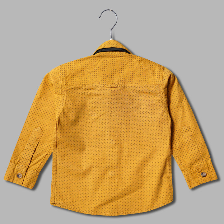 Mustard & Rust Bow Tie Shirt for Boys Back View