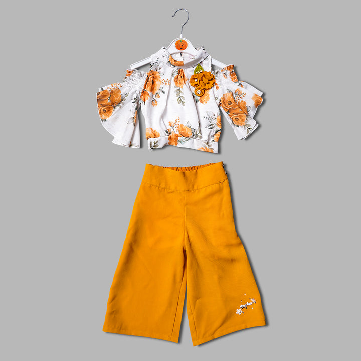 The Flory Print Off-Shoulder Western Set  GS2045Mustard