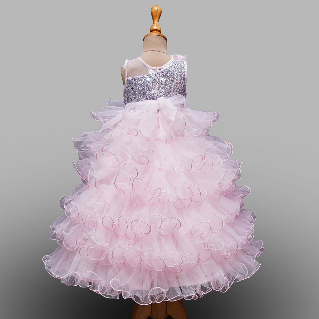 Pink Sequin Gown for Girls Back View