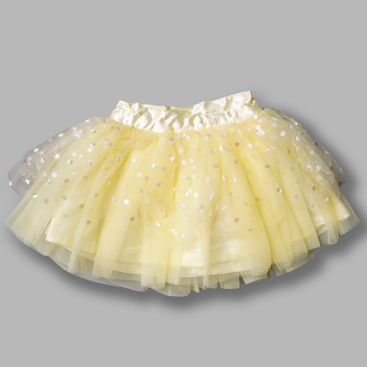 Dotted Fluffy Tutu Top & Skirt Set GS20291Lemon
