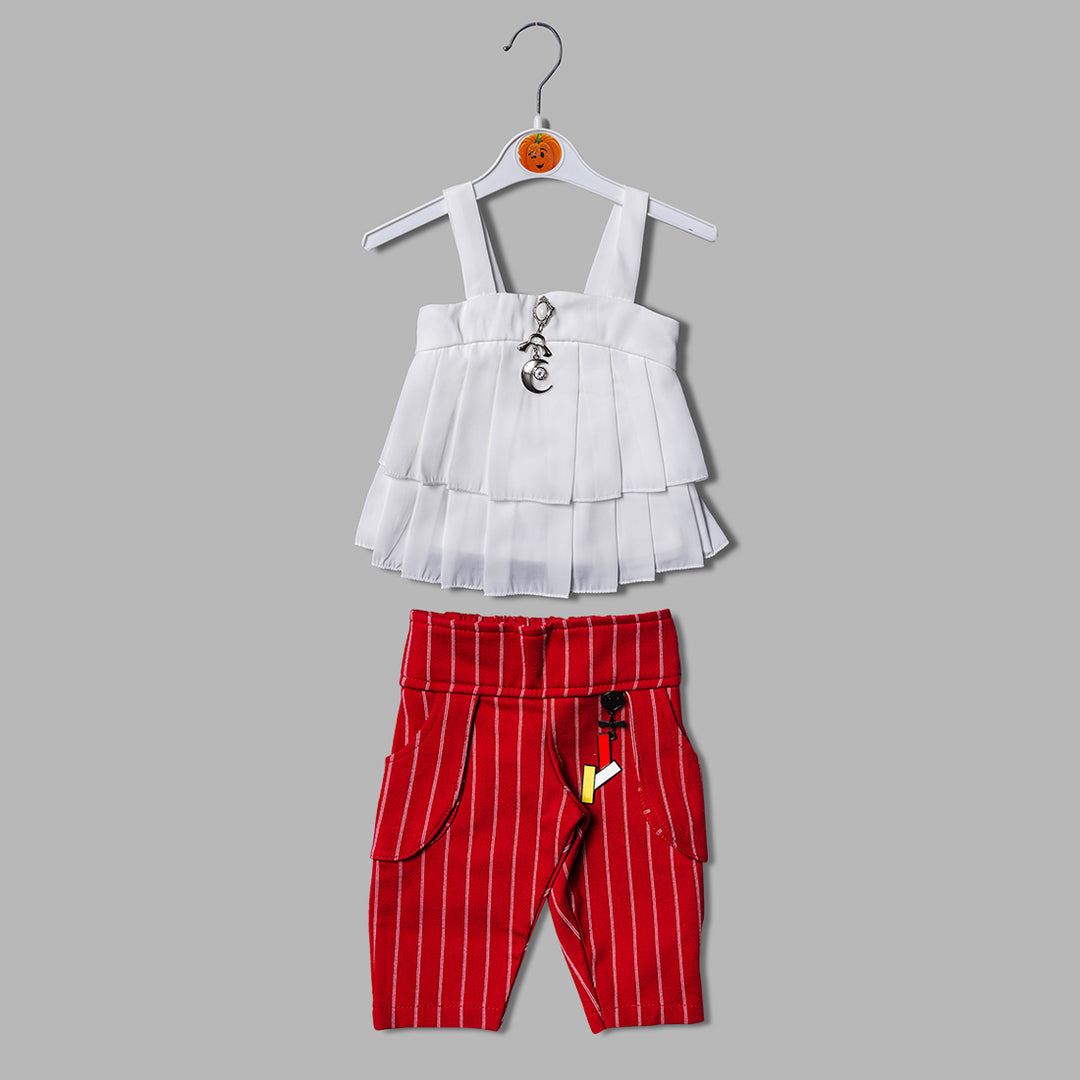 Off-Shoulder Moon Brooch Two Pcs Set  GS202014CRed