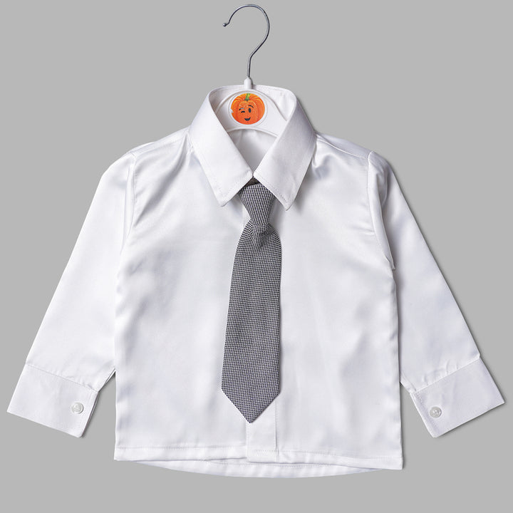 Black Party Wear Boys Suit with Pearl Brooch Inner View