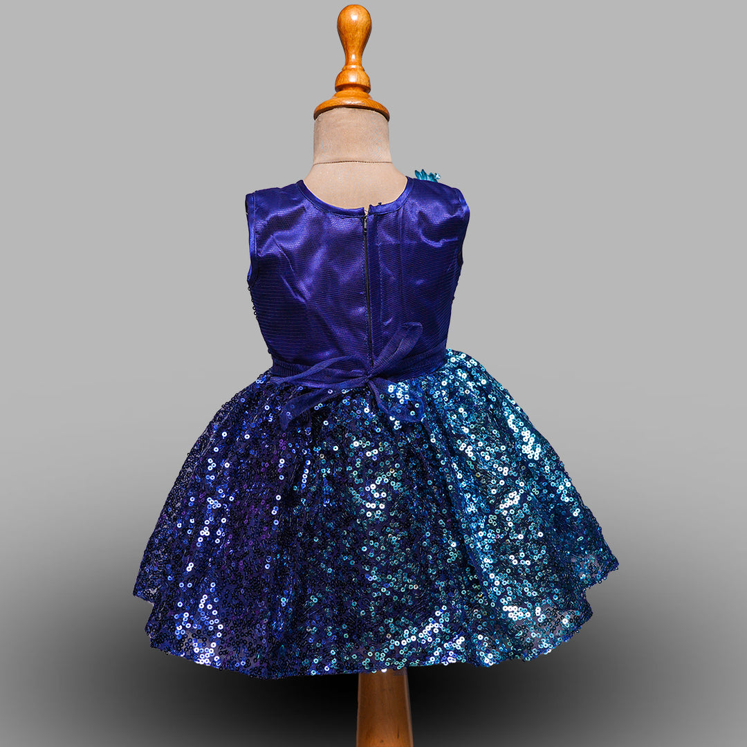  Sequin Patterns Frock for Girls Back View
