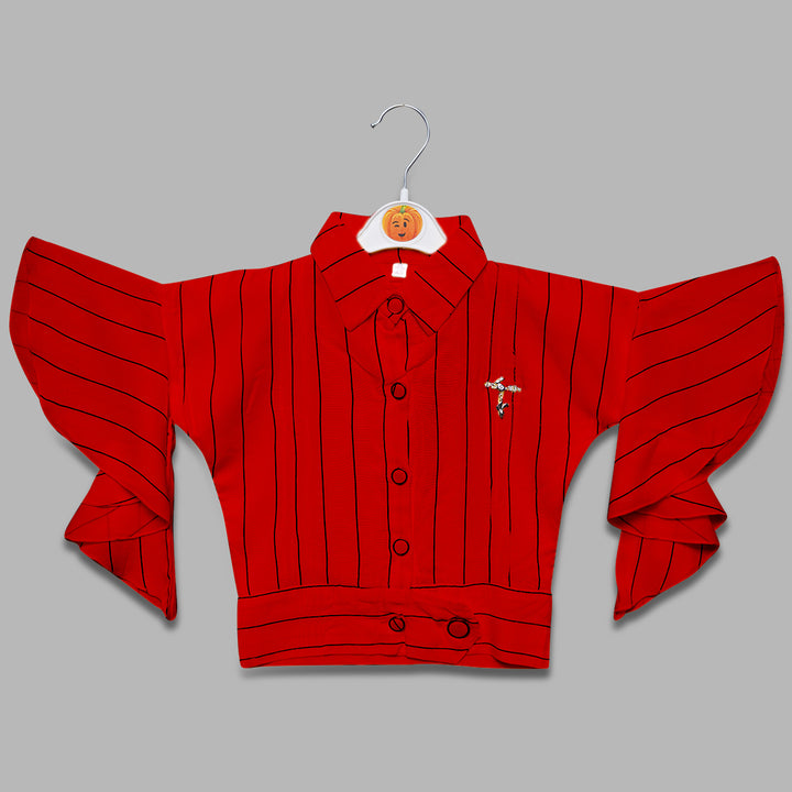 White Stripes Style Top for Kids Front View