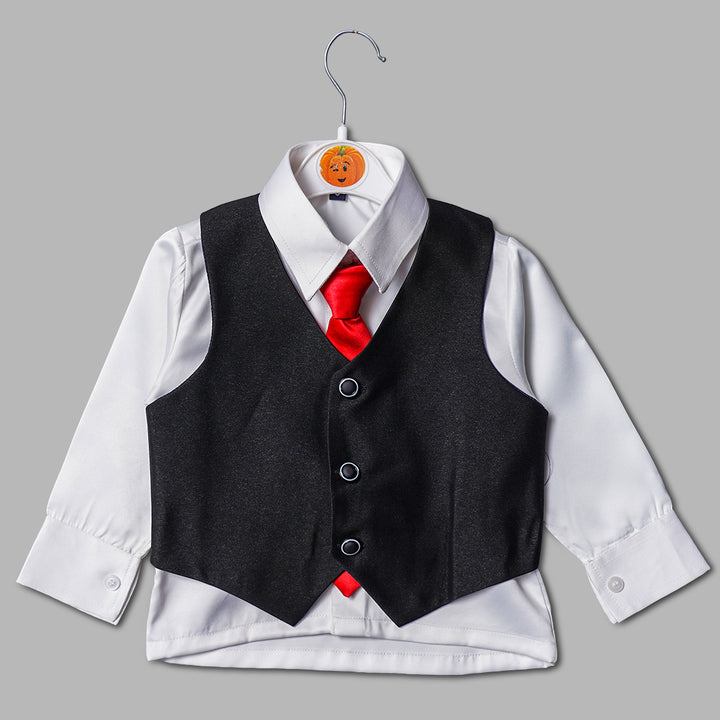 Black & Navy Blue Party Wear Boys Suit Inner View
