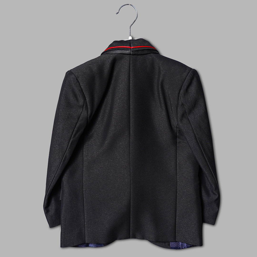Black & Navy Blue Party Wear Boys Suit Back View