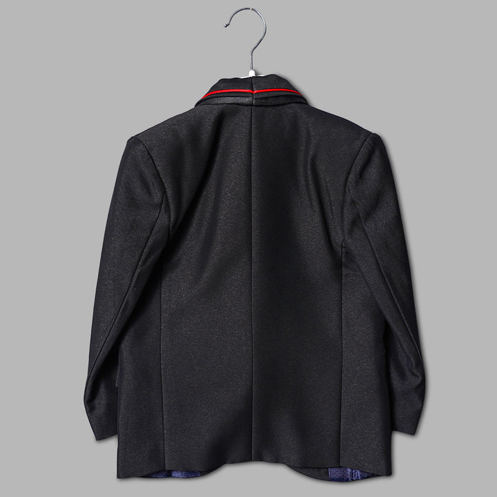 Black & Navy Blue Party Wear Boys Suit Back View