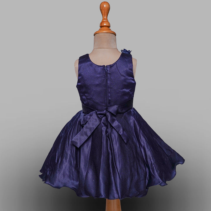 Sleeveless Party Wear Kids Frock in Flare Back View