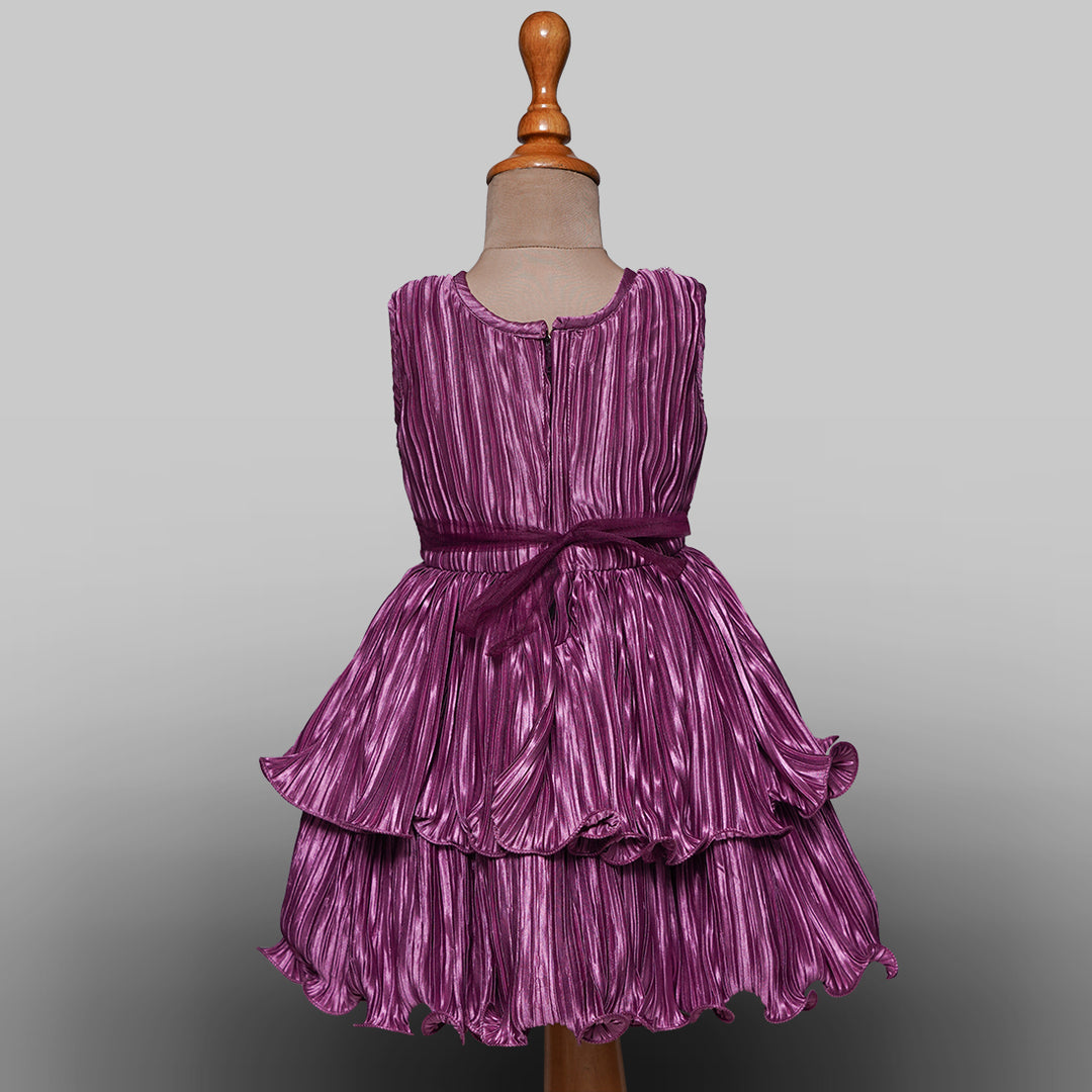 Frock For Kids With Floral Pattern Back View