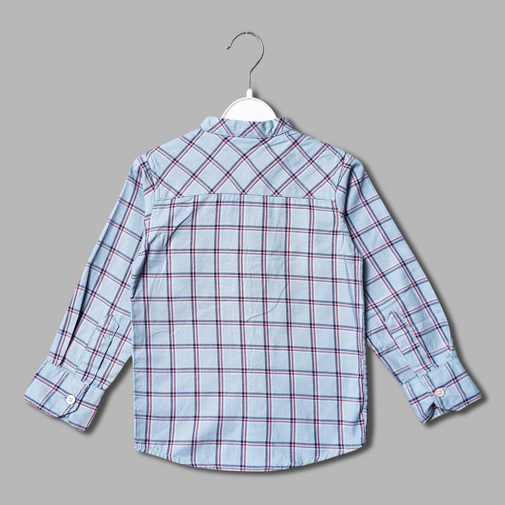 Full Sleeves Shirt For Kids With Checks Print BU01110Grey