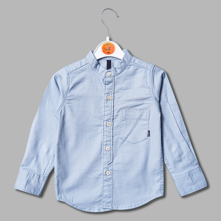 Royal Blue Full Sleeves Shirt for Boys Front View