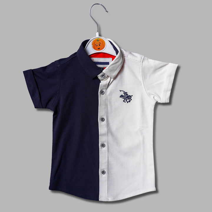 Dual Colored Half Sleeves Shirt For Boys Variant Front View