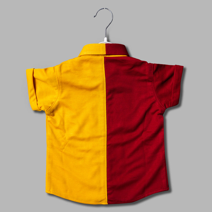Dual Colored Half Sleeves Shirt For Boys Back View