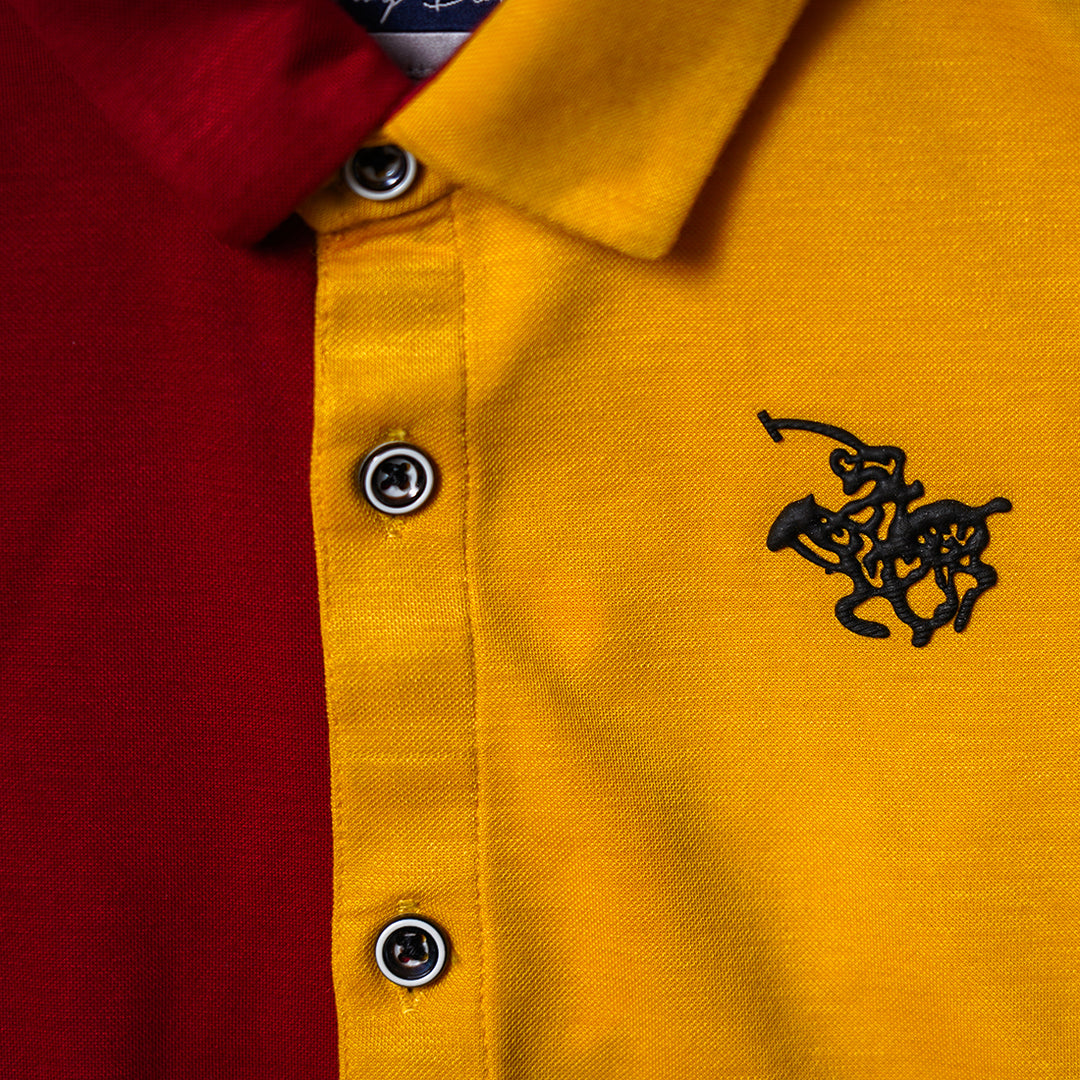 Dual Colored Half Sleeves Shirt For Boys Close Up View