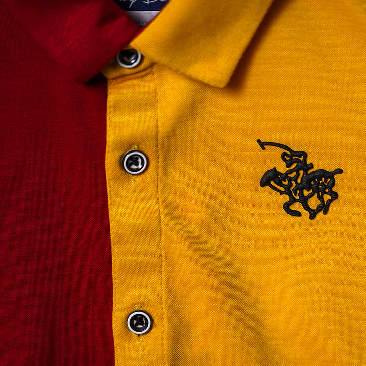 Dual Colored Half Sleeves Shirt For Boys Close Up View