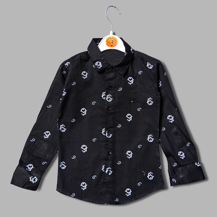 Black Full Sleeves Shirt for Boys Front View