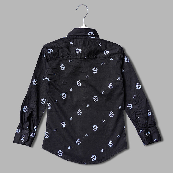 Black Full Sleeves Shirt for Boys Back View