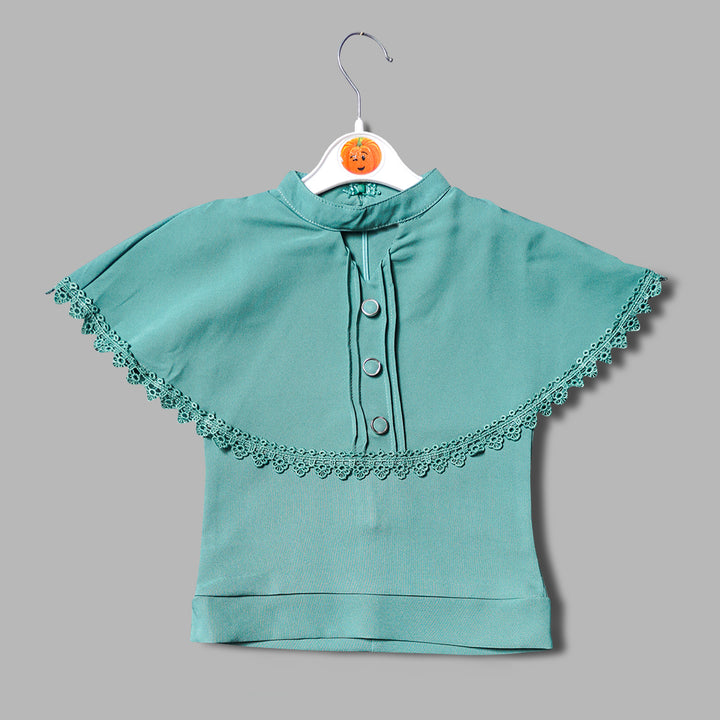 Western Wear For Girls And Kids With Pleated Palazzo Set GS209272Green