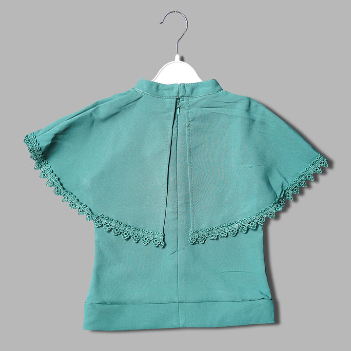 Western Wear For Girls And Kids With Pleated Palazzo Set GS209272Green