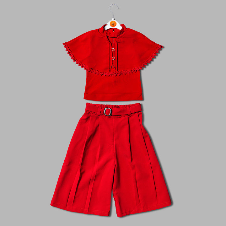 Western Wear For Girls And Kids With Pleated Palazzo Set GS209272Maroon