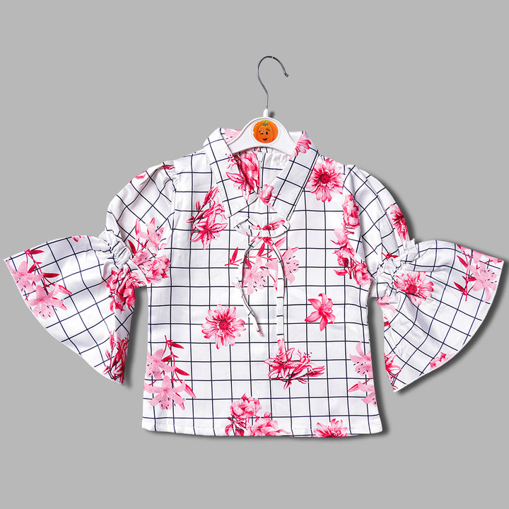 Western Wear For Girls And Kids With Flounce Sleeves GS209348Onion