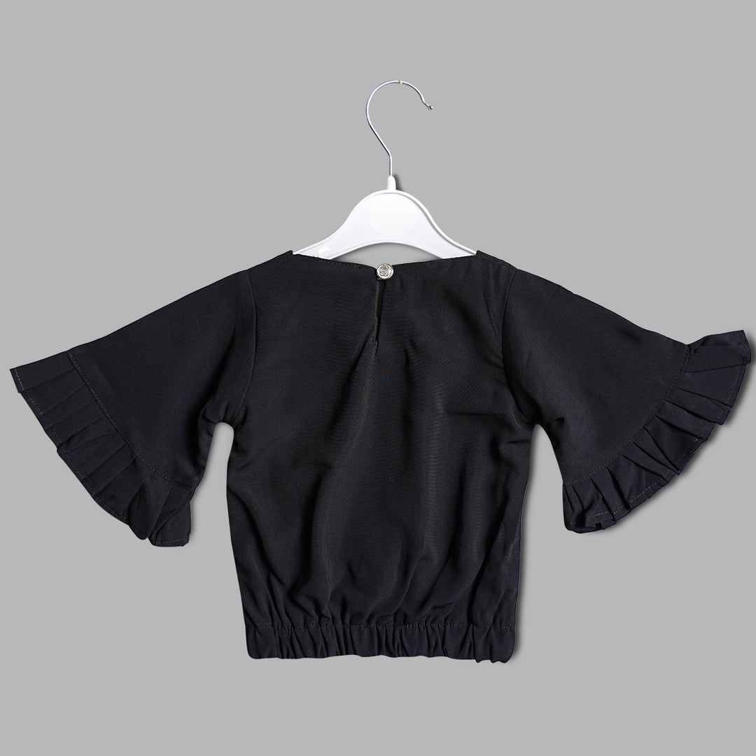 Top for Kids with Bell Shape Sleeves Back View