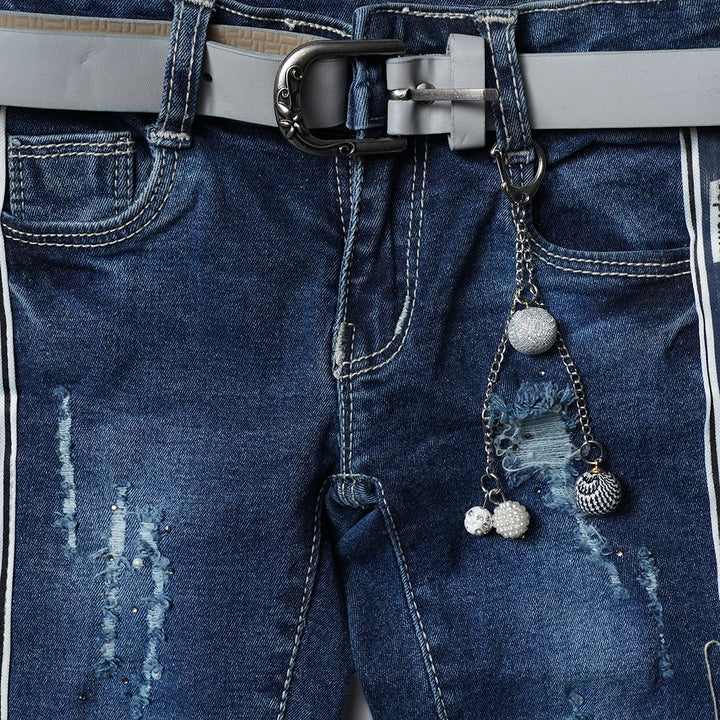 Fix Waist Jeans for Girls Close Up View