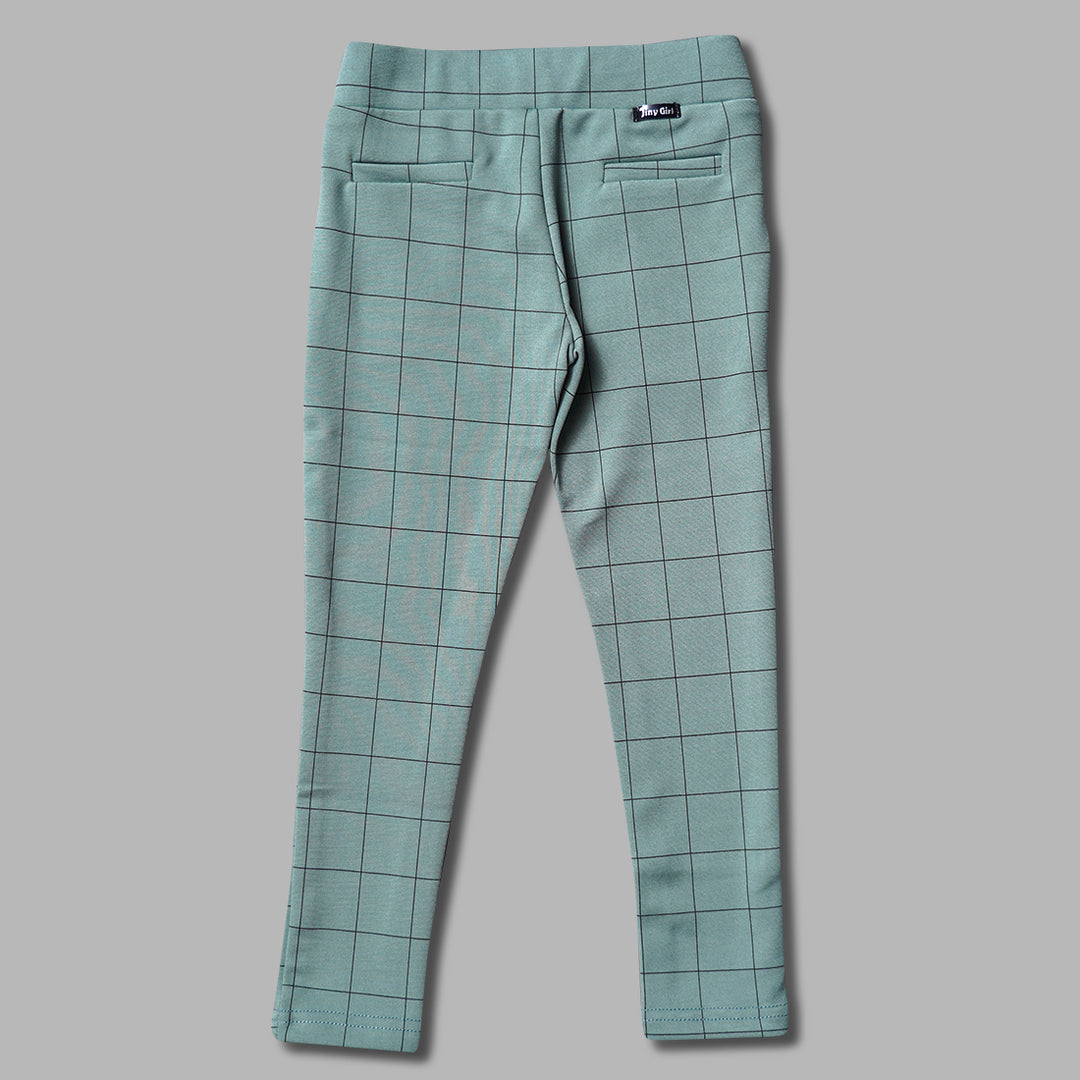 Jeggings for Girls and Kids with Checks Back View