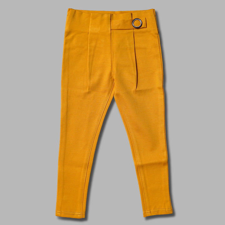 Jeggings For Girls And Kids With Elastic Waist And Soft Fabric GL246081Yellow