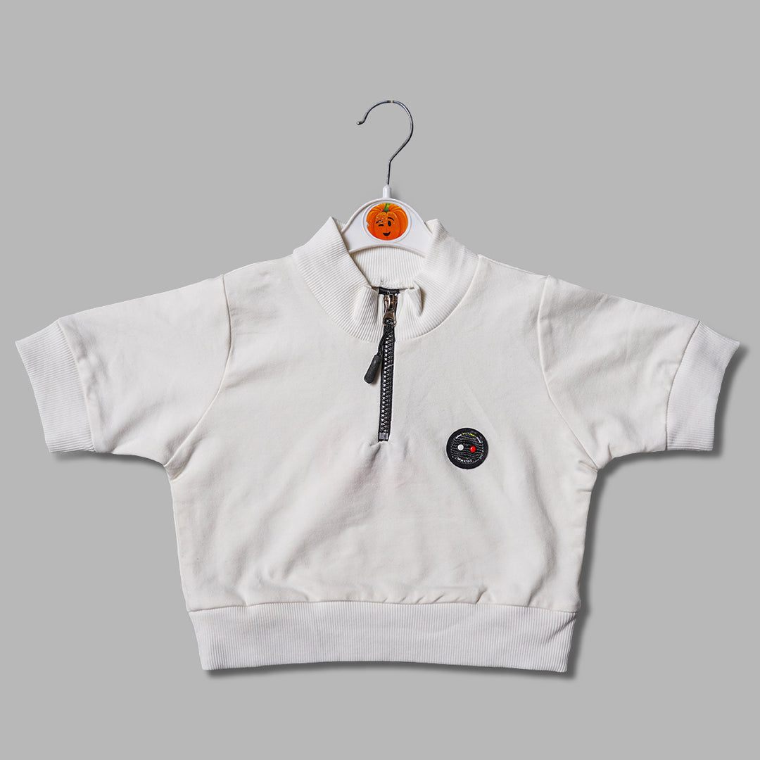 Half-Sleeves Top for Kid Girls Front View
