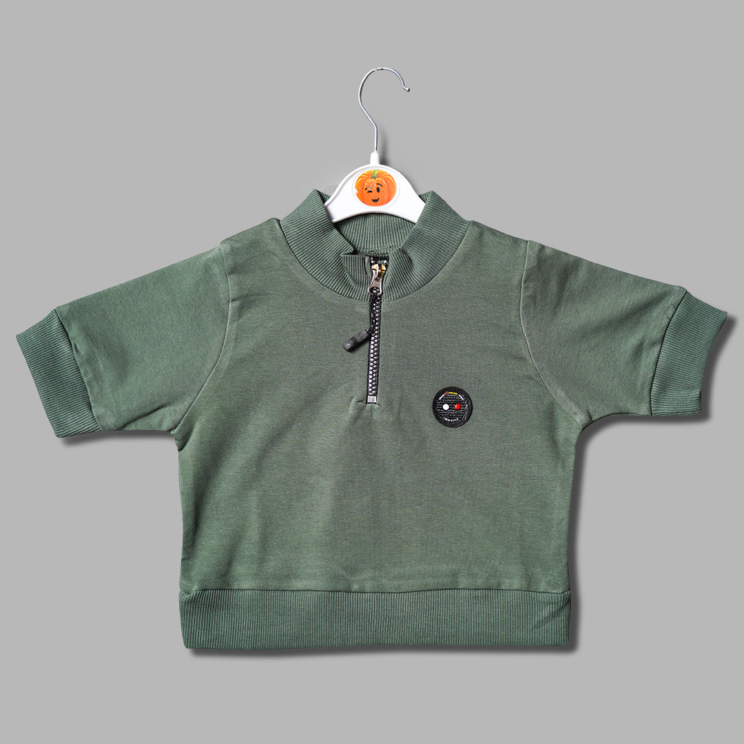 Half-Sleeves Top for Kid Girls Front View