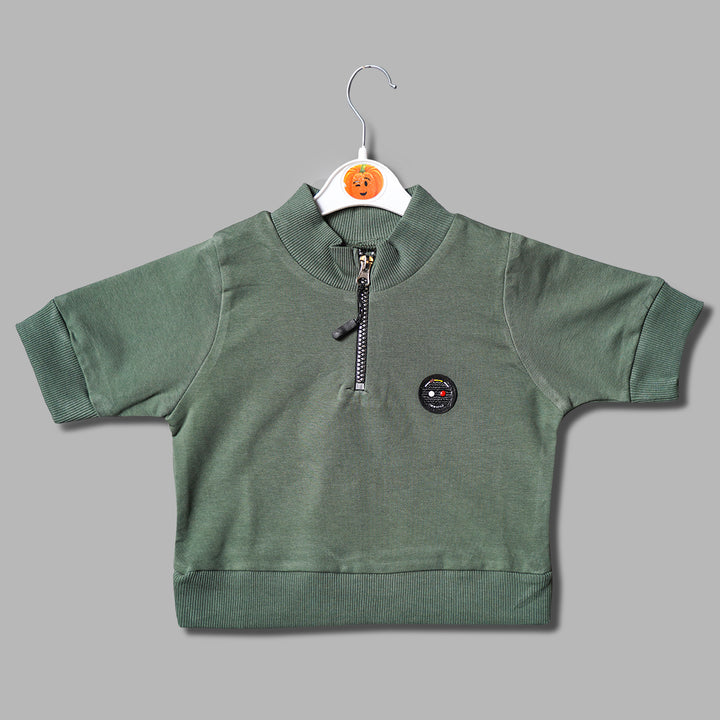 Half-Sleeves Top for Kid Girls Front View