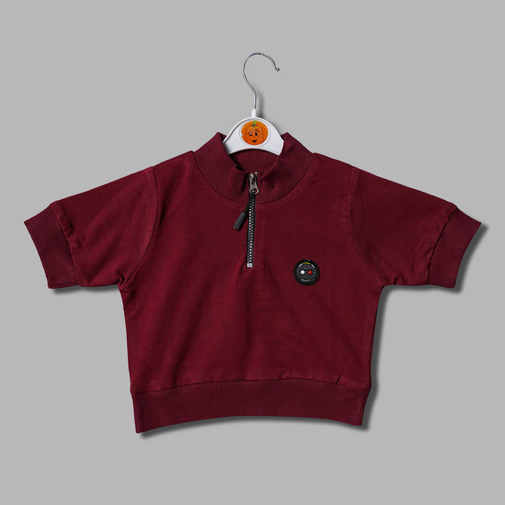 Half-Sleeves Top for Kid Girls Front View