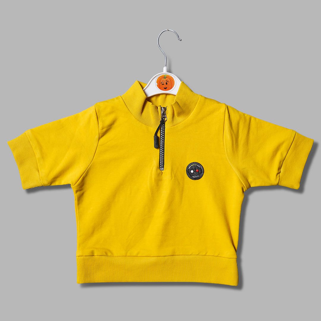 Half-Sleeves Top for Kid Girls Front View