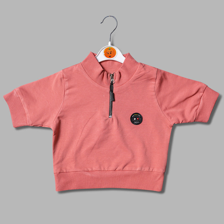 Half-Sleeves Top for Kid Girls Front View