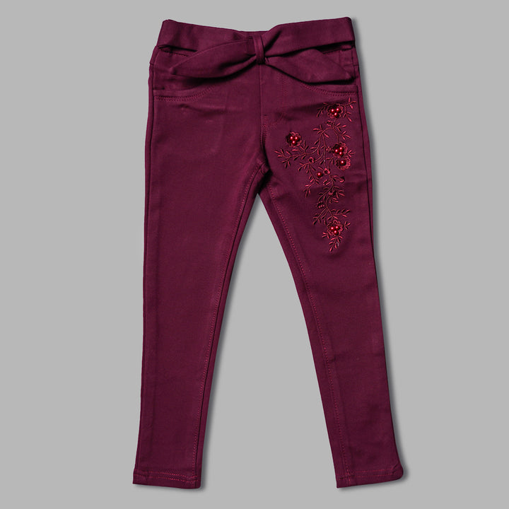 Jeggings for Girls with Classic Waistband Front View