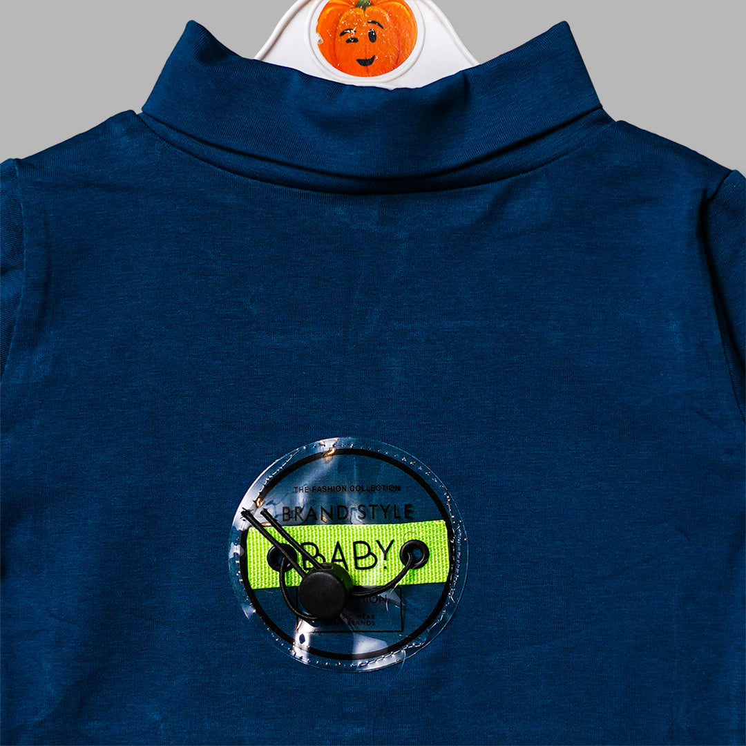 Top for Girls and Kids with Turtleneck Close Up View