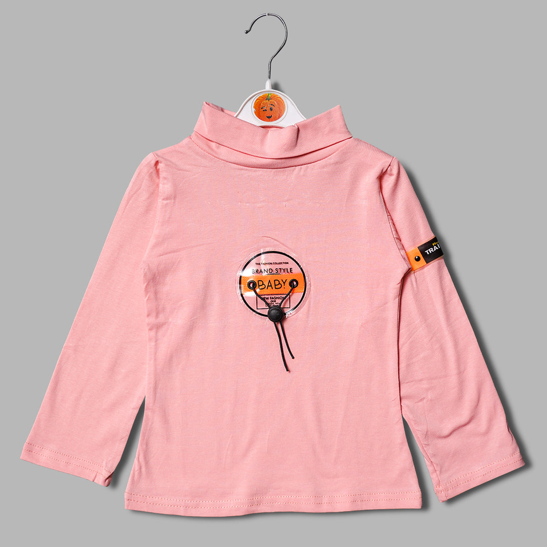 Top for Girls and Kids with Turtleneck Front View