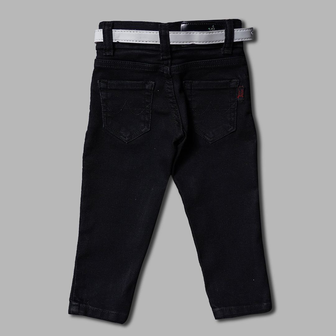 Solid Jeans for Girls and Kids with Soft Fabric Back View
