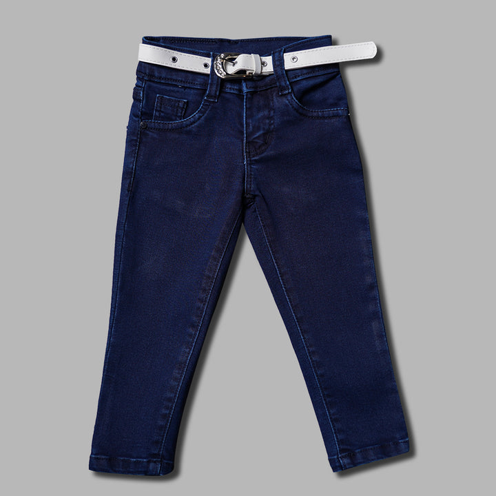 Solid Jeans for Girls and Kids with Soft Fabric Front View