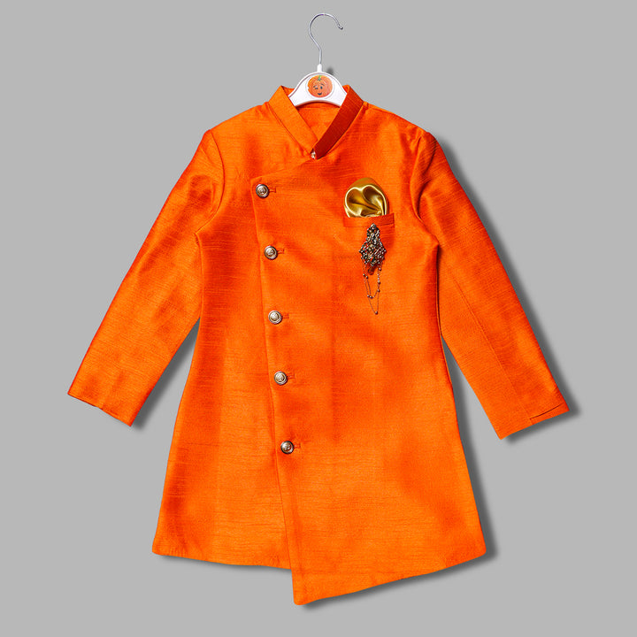 Orange Boys Kurta Pajama Top View
