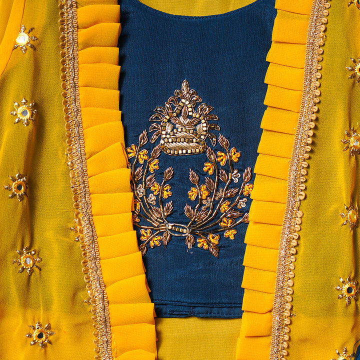 Ethnic Wear For Girls And Kids With Bell Shaped Sleeves GS211575Golden