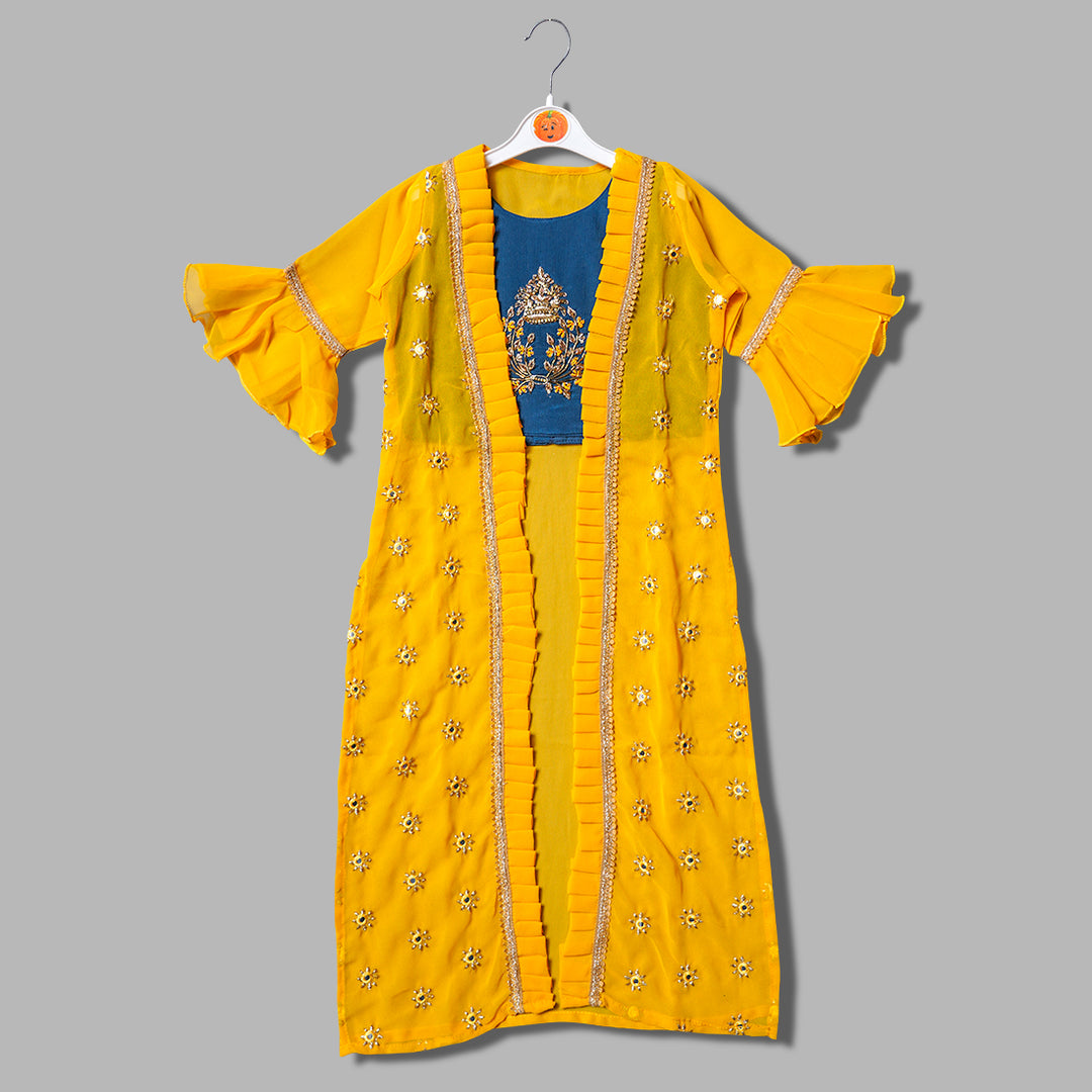 Ethnic Wear For Girls And Kids With Bell Shaped Sleeves GS211575Golden