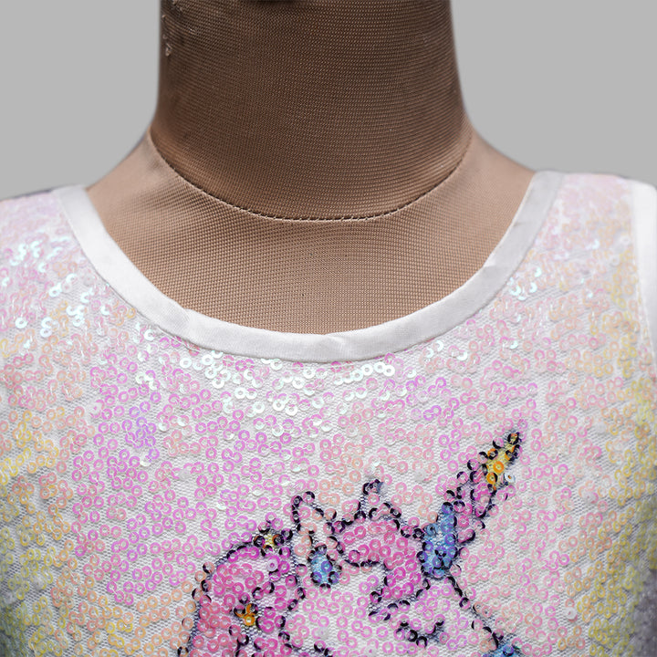 Long Unicorn Gown for Kids Close Up View