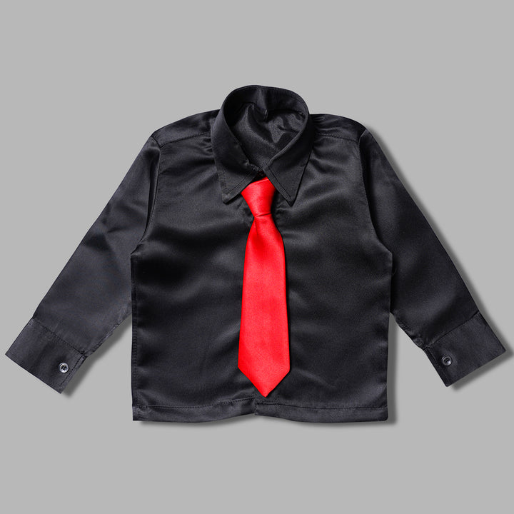 Black & White Striped Party Wear Boys Suit Inner View