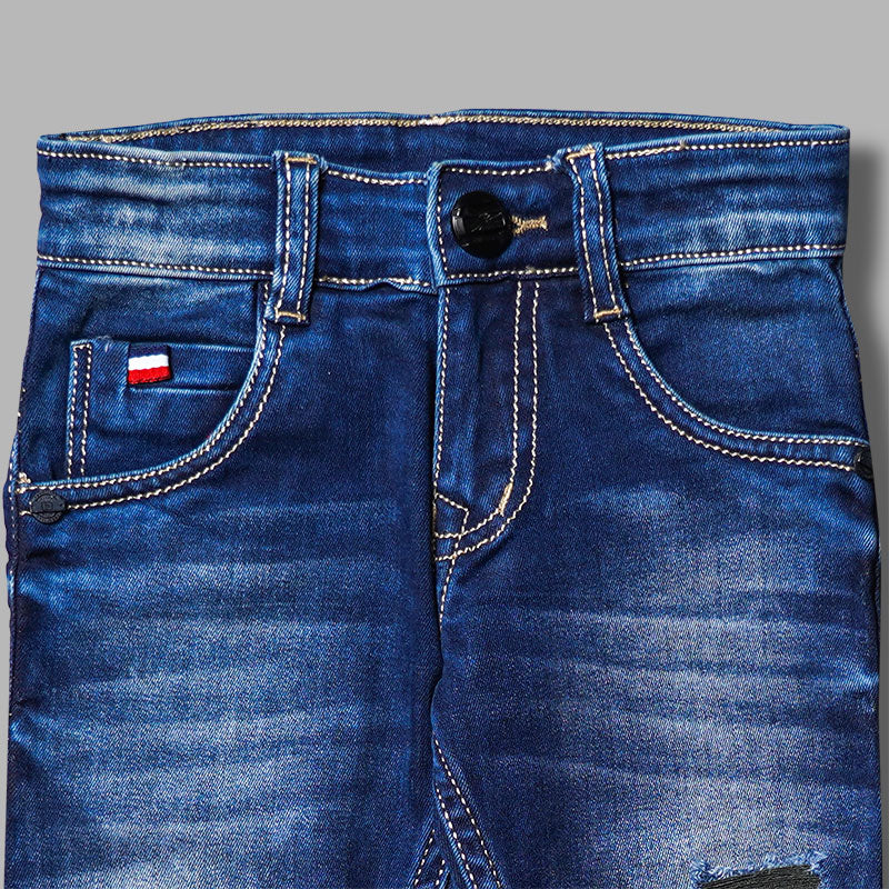 Navy Blue Jeans for Boys Close Up View