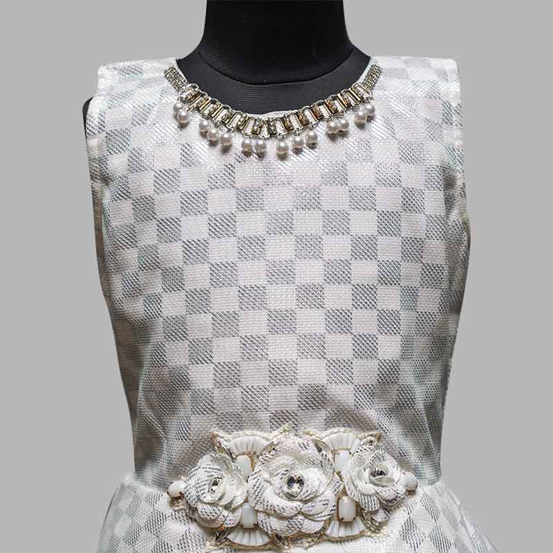 Sleeveless Gown For Girls And Kids GS183009White