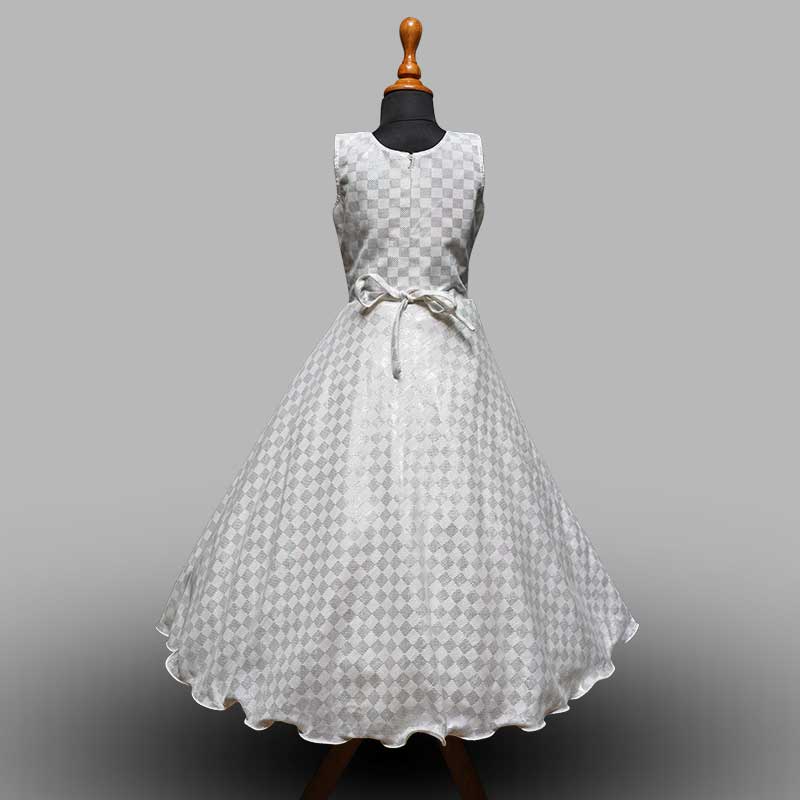 Sleeveless Gown For Girls And Kids GS183009White