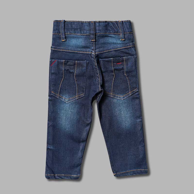 Navy Blue Denim Jeans for Boys Back View 