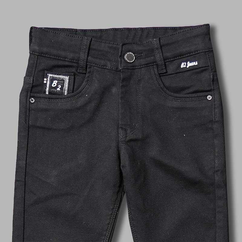 Black Slim Fit Jeans for Kids Close Up